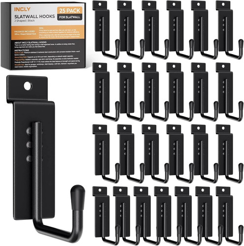Pack shaped slatwall - 25, j-shaped